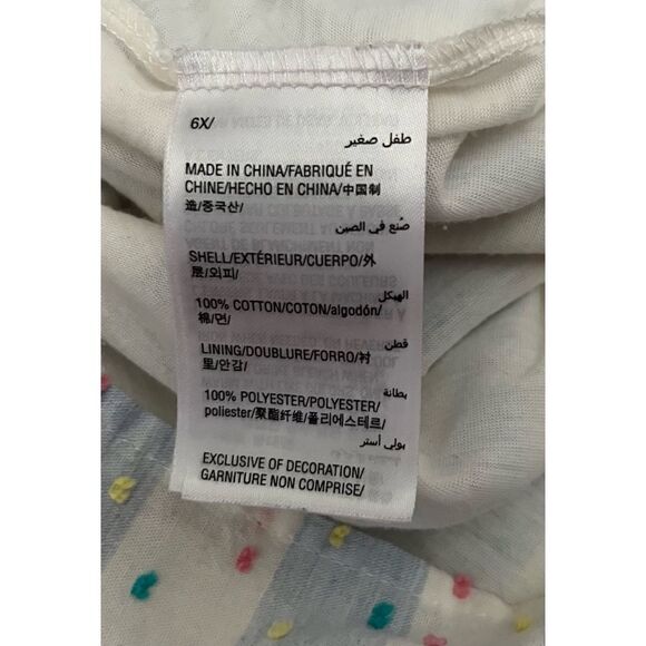 Epic Threads Girl's Cotton Tassel-Trim Peasant Dress, Blue/Off White SZ 6X - Picture 7 of 7